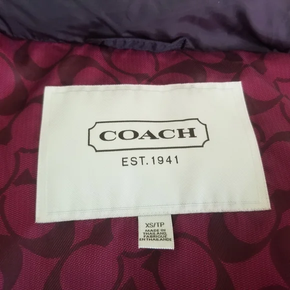 Coach Down Puffer Coat Size XS Bust 35 - Picture 9 of 15